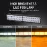 Allextreme 24W 9-85V DC Power 9000 Lm High Brightness LED Fog Lamp Bar Lights External Spotlight with Mounting Bracket Universal Fit for All Cars and Bikes (Warm White/Cool White, Pack of 1)