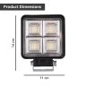Allextreme 24W 9-85V DC Power 7000 Lm High Brightness LED Fog Lamp Bar Lights External Spotlight with Mounting Bracket Universal Fit for All Cars and Bikes (Warm White/Yellow, Pack of 1)