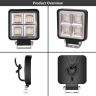 Allextreme 24W 9-85V DC Power 7000 Lm High Brightness LED Fog Lamp Bar Lights External Spotlight with Mounting Bracket Universal Fit for All Cars and Bikes (Warm White/Yellow, Pack of 1)