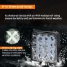 Allextreme CYT 16 LED Square Focus Beam Light 48W 12V DC Waterproof Fog Pod Driving Spot Head Lamp Off-Roading Lights Universal For All Bikes and Cars (Set of 1)