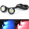 Allextreme 12W LED Eagle Eye Lamp 6000K Daytime Running Light Strobe Lamps with Flashing Handle Lights for Bikes Motorcycles Cars SUVs and Trucks (Red & Blue, Pack of 1)