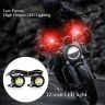 Allextreme 12W LED Eagle Eye Lamp 6000K Daytime Running Light Strobe Lamps with Flashing Handle Lights for Bikes Motorcycles Cars SUVs and Trucks (Red & Blue, Pack of 1)