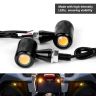 Allextreme Bullet Shape LED Turn Signal Lights 12V Universal Indicator Light with 21 Modes Flasher for Bikes & Motorcycles (Amber, Pack of 2)