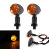Allextreme Bullet Shape Turn Signal Lights 12V LED Universal Zinc Alloy Off-road Modified 5W Indicator Light with 6000K Colour Temperature for M8 Bikes (Amber, Pack of 2)