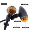 Allextreme Bullet Shape Turn Signal Lights 12V LED Universal Zinc Alloy Off-road Modified 5W Indicator Light with 6000K Colour Temperature for M8 Bikes (Amber, Pack of 2)