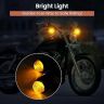 Allextreme Bullet Shape Turn Signal Lights 12V LED Universal Zinc Alloy Off-road Modified 5W Indicator Light with 6000K Colour Temperature for M8 Bikes (Amber, Pack of 2)