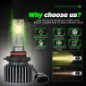 Allextreme Hyperdrive 9005/9012 200W LED Headlight Conversion Kit 22000LM Ultra Bright Beam IP68 Waterproof Fog Light Chip 4300K Easy Install Car Headlamp Bulbs for Automobiles (2Pcs, Warm Yellow)