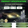 Allextreme Hyperdrive H7 200W LED Headlight Conversion Kit with 22000LM Ultra Bright Beam Fog Light Chip IP68 Waterproof Easy Install 4300K Car Headlamp Bulbs for Automobiles (2Pcs, Warm Yellow)