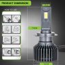 Allextreme Hyperdrive H7 200W LED Headlight Conversion Kit with 22000LM Ultra Bright Beam Fog Light Chip IP68 Waterproof Easy Install 4300K Car Headlamp Bulbs for Automobiles (2Pcs, Warm Yellow)
