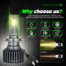 Allextreme Hyperdrive H7 200W LED Headlight Conversion Kit with 22000LM Ultra Bright Beam Fog Light Chip IP68 Waterproof Easy Install 4300K Car Headlamp Bulbs for Automobiles (2Pcs, Warm Yellow)