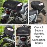 AllExtreme 35L Motorcycle Tail Bag Lightweight Multi-Pocket Biker Storage with 4 Point Mounting System YKK Pullers Zippers & Removable Strap for All Motorcycles (Pack of 1 Black)