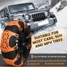 Allextreme 14” Anti-Slip Car Tyre Chain Universal Emergency 13 Nail Anti-Skid Belt Snow & Off-Roading Traction Parts with Storage Bag Chain Hooks and Gloves for Cars SUV Bike (Orange, Set of 6)