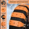 AllExtreme 14.5” Anti-Slip Car Tyre Chain Universal Emergency 5 Nail Anti-Skid Belt Snow & Off-Roading Traction Parts with Storage Bag Chain Hooks and Gloves for Cars SUV Bike (Orange, Pack of 10)