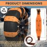 AllExtreme 14.5” Anti-Slip Car Tyre Chain Universal Emergency 5 Nail Anti-Skid Belt Snow & Off-Roading Traction Parts with Storage Bag Chain Hooks and Gloves for Cars SUV Bike (Orange, Pack of 10)