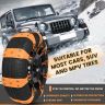 AllExtreme 14.5” Anti-Slip Car Tyre Chain Universal Emergency 5 Nail Anti-Skid Belt Snow & Off-Roading Traction Parts with Storage Bag Chain Hooks and Gloves for Cars SUV Bike (Orange, Pack of 10)