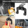 Allextreme Car Backseat Headrest Hook Storage Hanger Universal Durable Organiser Space Saver with Mobile Phone Holder for Handbag Purse Grocery Bags (Pack of 1, Black)