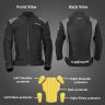 Allextreme FLAWLESS Unisex Riding Jacket CE Level 2 Certified Mesh Fabric Back Shoulder & Elbow Protection Guard and Reflective Stickers Motorcycle Rider Gear for Bikers (XL, Grey & Black)
