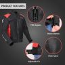 Allextreme FLAWLESS Unisex Riding Jacket CE Level 2 Certified Mesh Fabric Back Shoulder & Elbow Protection Guard and Reflective Stickers Motorcycle Rider Gear for Bikers (XL, Red & Black)
