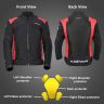 Allextreme FLAWLESS Unisex Riding Jacket CE Level 2 Certified Mesh Fabric Back Shoulder & Elbow Protection Guard and Reflective Stickers Motorcycle Rider Gear for Bikers (XXL, Red & Black)