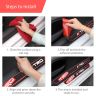 AllExtreme Car Door Foot Step Entry Guard Protector Strip TRD Print Anti-Scratch Scuff Plate with Adhesive for All Cars (Set of 1, Black & Red)