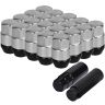 AllExtreme M12x1.5mm Wheel Nuts Close End Chrome Plated Steel Alloy Lug Nut Set with Aluminum Cap & Key for Cars Wheels Tyres (20Pcs)