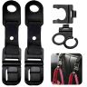 Allextreme Car Backseat Headrest Hook Over The Seat Storage Hanger Universal Durable Organiser Space Saver for Handbag Coat Purse Grocery Bags (Pack of 2, Black)