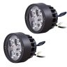 Allextreme EX4FHW2 4 LED, 12W, Round Fog Light 7/8 Inch Handlebar Mirror Mount Driving Head Lamp with Mounting Brackets for Cars and Motorcycle (White Light, 2 PCS)