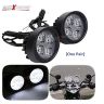 Allextreme EX4FHW2 4 LED, 12W, Round Fog Light 7/8 Inch Handlebar Mirror Mount Driving Head Lamp with Mounting Brackets for Cars and Motorcycle (White Light, 2 PCS)