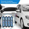 AllExtreme Universal Car Door Guard Trim Anti Scratch Bumper Door-Edge Rubber Paint Protector Sticker Compatible with All Cars & Vehicles (4Pcs, Black/Blue)