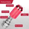 AllExtreme M12x1.5mm Wheel Nuts Open End Steel Aluminum Alloy Extended Lug Nut Set with Key for Cars Wheels Tyres (16Pcs, Red Colour)