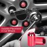 AllExtreme M12x1.5mm Wheel Nuts Open End Steel Aluminum Alloy Extended Lug Nut Set with Key for Cars Wheels Tyres (16Pcs, Red Colour)
