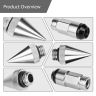 AllExtreme M12x1.5mm Wheel Nuts Close End Steel Aluminum Alloy Extended Lug Nut Set with Spike & Key for Cars Wheels Tyres (20Pcs, Silver Colour)