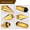 AllExtreme M12x1.5mm Wheel Nuts Close End Steel Aluminum Alloy Extended Lug Nut Set with Spike & Key for Cars Wheels Tyres (20Pcs, Gold Colour)