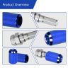 AllExtreme M12x1.5mm Wheel Nuts Open End Steel Aluminum Alloy Extended Lug Nut Set with Key for Cars Wheels Tyres (16Pcs, Blue Colour)