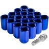AllExtreme M12x1.5mm Wheel Nuts Open End Steel Aluminum Alloy Extended Lug Nut Set with Key for Cars Wheels Tyres (16Pcs, Blue Colour)
