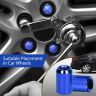 AllExtreme M12x1.5mm Wheel Nuts Open End Steel Aluminum Alloy Extended Lug Nut Set with Key for Cars Wheels Tyres (16Pcs, Blue Colour)