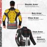 Allextreme RALLY Unisex Motorcycle Riding Jacket Polyester and Mesh Fabric with Back Elbow Shoulder CE Level 2 Certified Armour Chest Protection for Bikers (M, Grey)