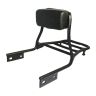 AllExtreme EXC2BC1 Heavy Metal Cushion Backrest Passenger Rear Seat Rest Support with Carrier Compatible for BS3 and BS4 Model Royal Enfield Bullet 350cc and 500cc (Black)