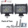 Allextreme EX6OL2P 6 LED Fog Light Bar 4 inch Waterproof High Beam CREE Work Light for Motorcycle Car Truck and Jeep (18W, White Light, 2 PCS)
