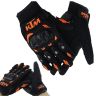 AllExtreme EXKLGO1 Rider Safety Motosports Polyester Motocross Hard Knuckles Riding Gloves with Microfiber Cleaning Towel for Men and Women (Black & Orange,Large)