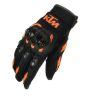 AllExtreme EXKLGO1 Rider Safety Motosports Polyester Motocross Hard Knuckles Riding Gloves with Microfiber Cleaning Towel for Men and Women (Black & Orange,Large)