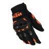 AllExtreme EXKLGO1 Rider Safety Motosports Polyester Motocross Hard Knuckles Riding Gloves with Microfiber Cleaning Towel for Men and Women (Black & Orange,Large)