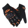 AllExtreme EXKLGO1 Rider Safety Motosports Polyester Motocross Hard Knuckles Riding Gloves with Microfiber Cleaning Towel for Men and Women (Black & Orange,Large)