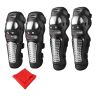 AllExtreme EXPBKG4 Stainless Steel Breathable Adjustable Knee & Elbow Pads Protection Motorcycle Racing Riding Unisex Guard Armor Protective Gear with Microfiber Towel (Black)