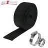 AllExtreme EXSWBB1 Bike Exhaust Universal Silencer Wrap Heat Shield Protector with Clip Compatible for Royal Enfield Classic Electra Standard Bullet (Black, 3 Mtr)