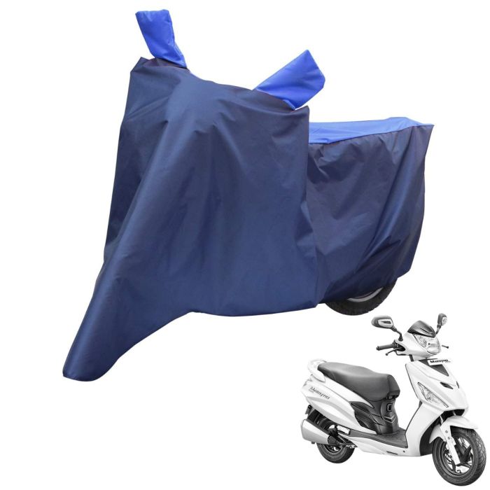 Allextreme S-7009 Full Bike Body Cover Water Resistant Dustproof Rustproof UV Protection Cover Compatible for Activa Maestro Scooty and All Two Wheeler Scooter (Navy Blue & Blue, Small)