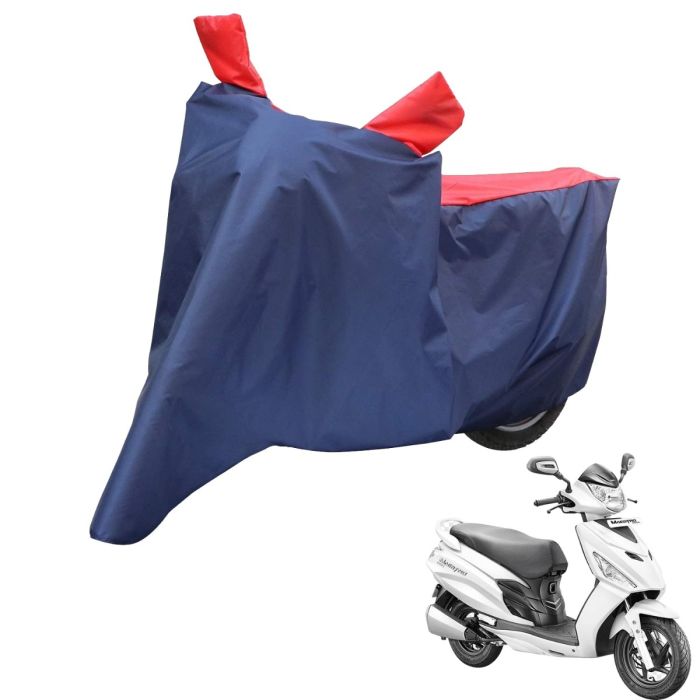 Allextreme S-7012 Full Bike Body Cover Water Resistant Dustproof Rustproof UV Protection Cover Compatible for Activa Maestro Scooty and All Two Wheeler Scooter (Navy Blue & Red, Small)
