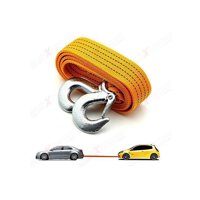 AllExtreme EXCTR125 Car Tow Rope Straps with Hooks-5 Tons 3 Meters (9.84ft)