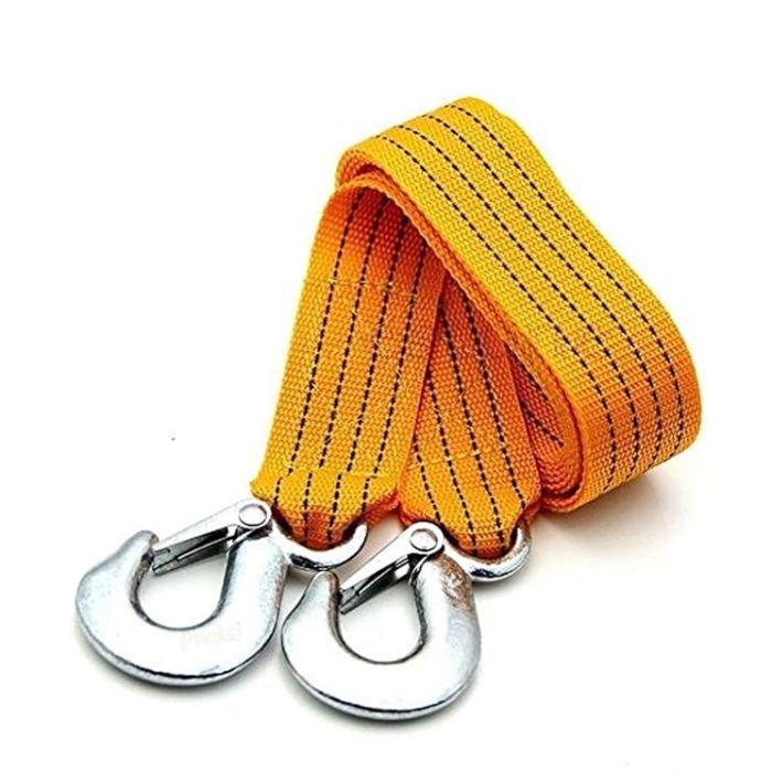 AllExtreme EXCTR1 Car Tow Rope Straps with Hooks-3 Tons 3 Meters (9.84ft) High Strength Cable Cord Heavy Duty Recovery Securing Accessories for Cars Trucks (Color may Vary)