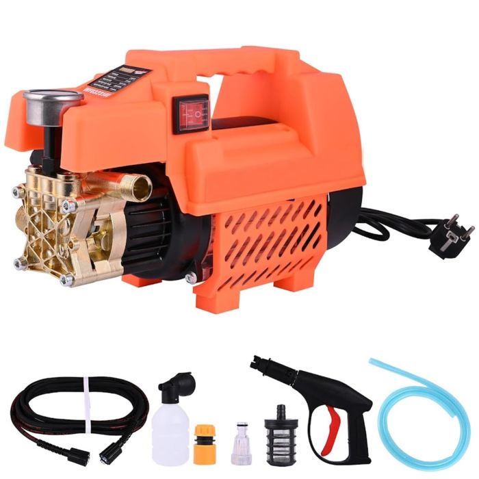 AllExtreme 1800W High Power Car Pressure Washer Pump 125 Bar Portable Cleaning Machine with Accessories 9 L/MIN Flow Rate for Cars Bikes Indoor & Outdoor Garden